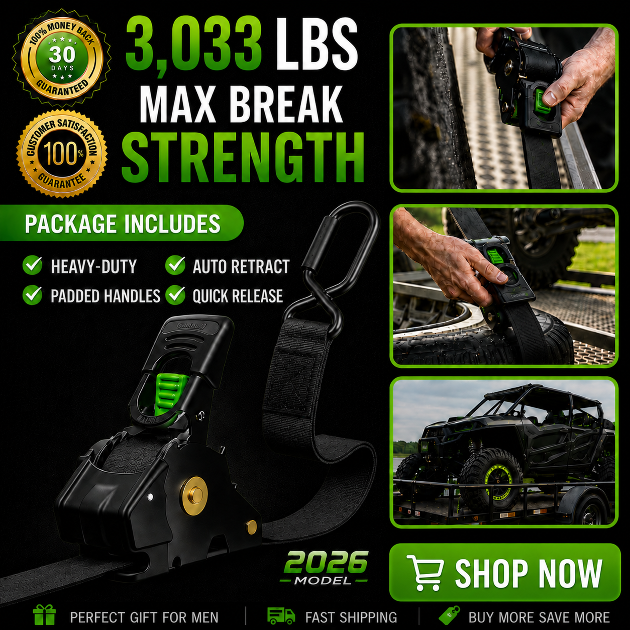 🔥 Father’s Day Sale 50% OFF 🎁 Perfect Gift – Retractable Ratchet Straps (2026 Upgraded Edition)